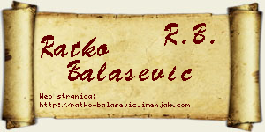 Ratko Balašević vizit kartica